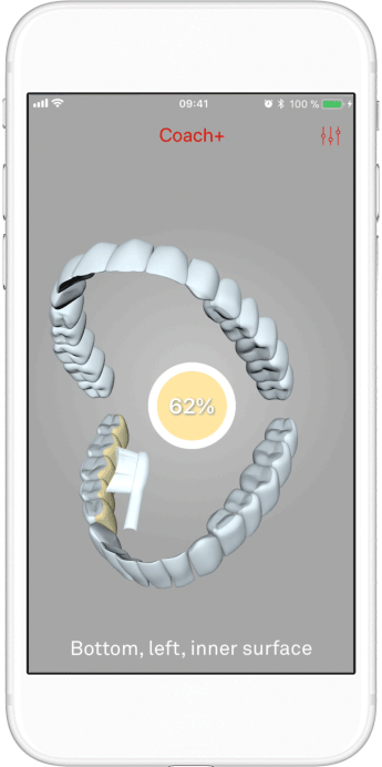 Coach+ 功能會指導如何刷得乾淨點